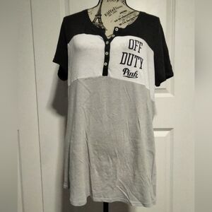PINK Victoria's Secret "OFF DUTY" Sleep Shirt- Size L